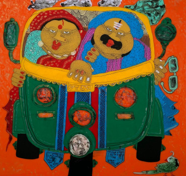 Baba Bibi on an auto ride