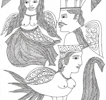 Kinnara (one of a pair of Kinnara drawing)