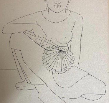 Woman with fan