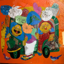 Baba Bibi Auto Ride | 48 x 46.5 in