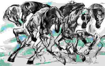 Galloping Horses II | 38 x 48 in.