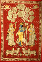 Krishna With Gopi | 60 X 36 Inches